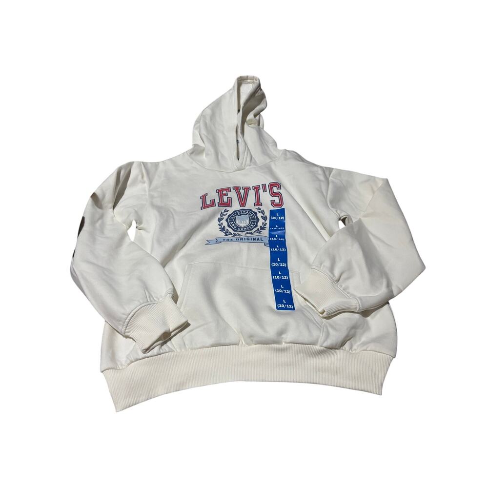 Levi’s white hooded logo sweatshirt cotton polyester blend NWT